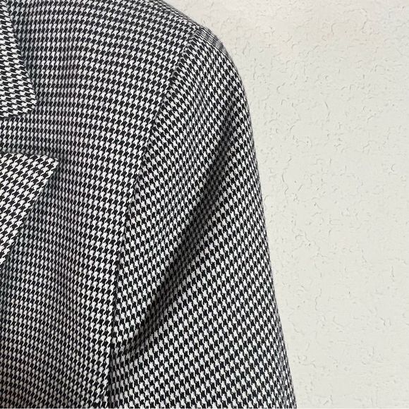 Worthington Black & White Houndstooth Buttoned Blazer Suit Jacket Womens Size 10 - Picture 3 of 7